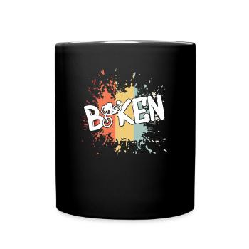 Biken Biker Downhill Fahrrad - Tasse einfarbig - Schwarz - Vorne