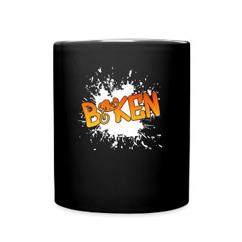 Biken Downhill - Tasse einfarbig - Schwarz - Vorne
