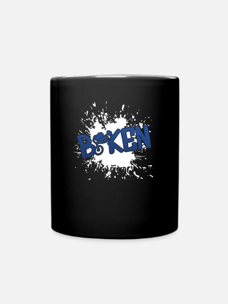 Biken Biker - Tasse einfarbig - Schwarz