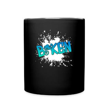 Biken Fahrrad Downhill - Tasse einfarbig - Schwarz - Vorne