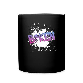 Biken Downhill - Tasse einfarbig - Schwarz - Vorne