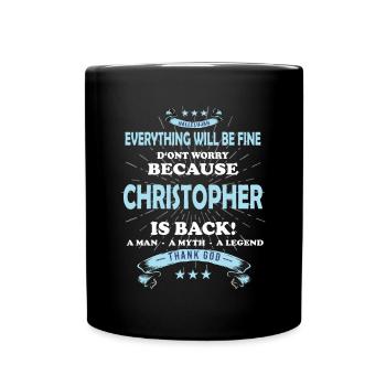 Tout va bien se passer, parce que Christopher est là Outfit - Mug uni - noir - Devant