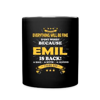 Tout va bien se passer, parce qu’Emil est là Outfit - Mug uni - noir - Devant