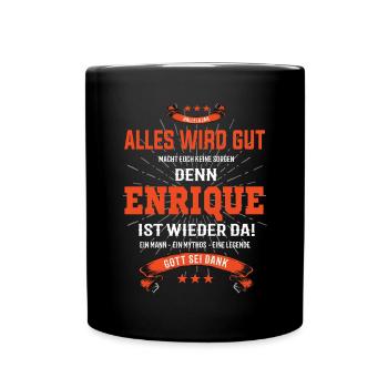Tout va bien se passer parce qu’Enrique est là Outfit - Mug uni - noir - Devant