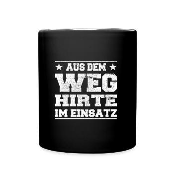 Aus dem Weg Hirte im Einsatz Design - Tasse einfarbig - Schwarz - Vorne