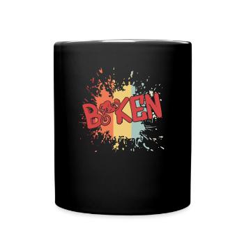 Biken Fahrrad BMX Biker - Tasse einfarbig - Schwarz - Vorne