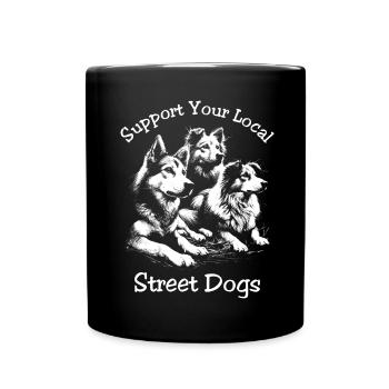 Soutenez vos chiens des rues locaux - Mug uni - noir - Devant