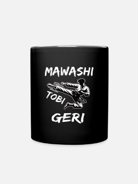 Mawashi Tobi Geri, der Karate Kick im Sprung - Tasse einfarbig - Schwarz