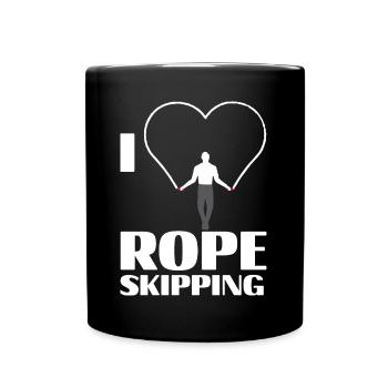 Ich liebe Seilspringen Design für Seilspringer - Tasse einfarbig - Schwarz - Vorne