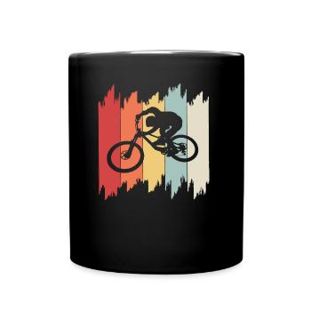 Bike, Fahrrad, Downhill - Tasse einfarbig - Schwarz - Vorne