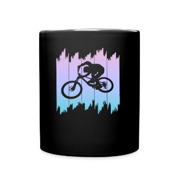 Bike, Fahrrad, Downhill - Tasse einfarbig - Schwarz - Vorne