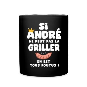 André roi barbecue cadeau andré fêtes - Mug uni - noir - Devant
