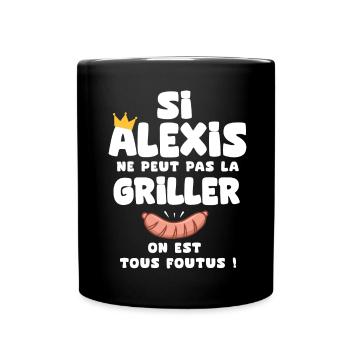 Alexis roi barbecue cadeau alexis fêtes - Mug uni - noir - Devant