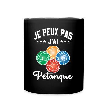 I can't I have the Boccia balls Pétanque ball - Full Colour Mug - black - Front
