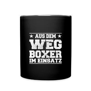 Out of the Way Boxers in Action Design - Full Colour Mug - black - Front