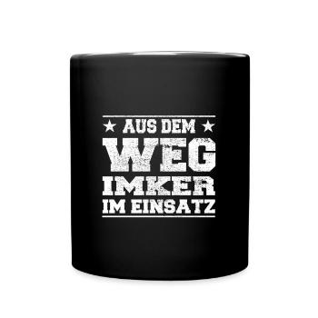 Out of the Way Beekeepers in Action Design - Full Colour Mug - black - Front