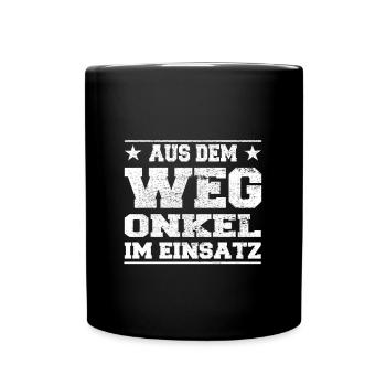 Out of the Way Uncle in Action Design - Full Colour Mug - black - Front