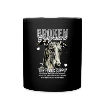 Greyhound Statement | Broken Greyheart - Full Colour Mug - black - Front