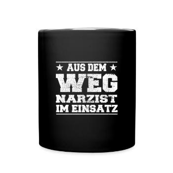 Out of the Way Narcissist in Action Design - Full Colour Mug - black - Front