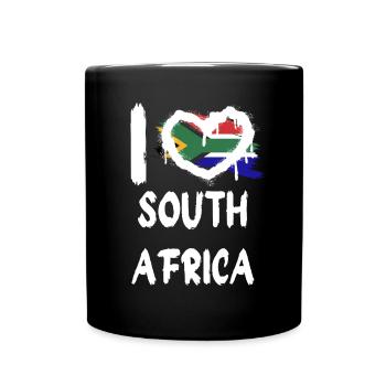 I love South Africa / I love South Africa Country - Full Colour Mug - black - Front