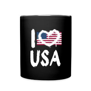 J’aime États-Unis / J’aime États-Unis Pays Pays - Mug uni - noir - Devant