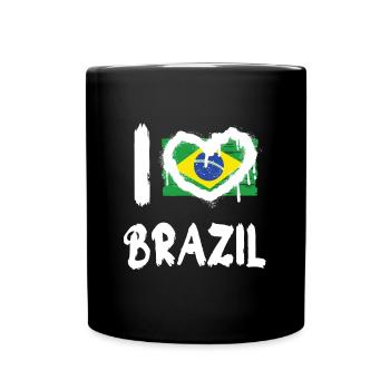 I love Brazil / Ich Liebe Brasilien Land Länder - Tasse einfarbig - Schwarz - Vorne