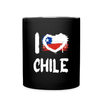 I love Chile / Ich Liebe Chile Land Länder - Tasse einfarbig - Schwarz - Vorne