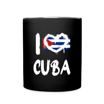 I love Cuba / Ich Liebe Cuba Land Länder - Tasse einfarbig - Schwarz - Vorne
