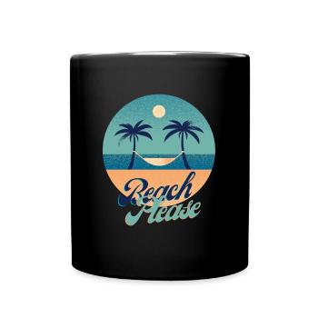 Beach Please - Sommerliche Entspannung - Tasse einfarbig - Schwarz - Vorne
