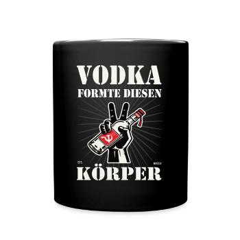 Vodka formte diesen Körper - Lustiges Sowjet-Desig - Tasse einfarbig - Schwarz - Vorne