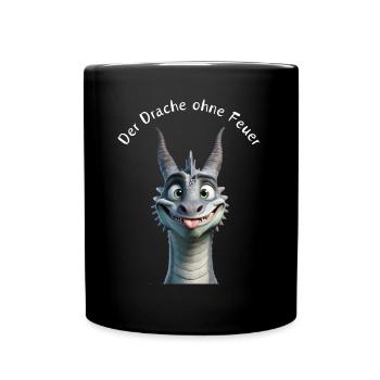Der Drache ohne Feuer - Tasse einfarbig - Schwarz - Vorne