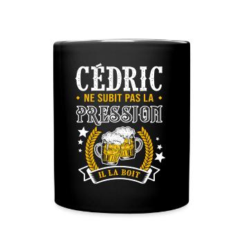 Cédric bière cédric cadeau cedric fêtes - Mug uni - noir - Devant