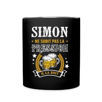 Simon bière simon cadeau Simon fêtes - Mug uni - noir - Devant