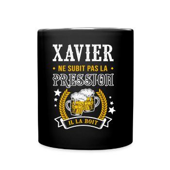 Xavier bière xaviercadeau Xavier fêtes - Mug uni - noir - Devant