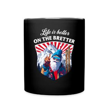 Ski, Skier - Life is better on the bretter - Full Colour Mug - black - Front