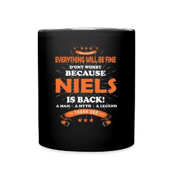 Everything will be fine Niels Is back - Tasse einfarbig - Schwarz - Vorne