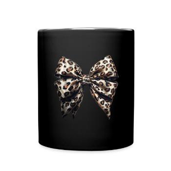 Schleife Zierde niedlich Geschenk - Tasse einfarbig - Schwarz - Vorne