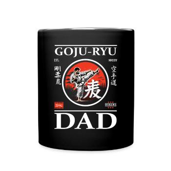 Goju-Ryu Karate Dad Design mit Karateka und Kanji - Tasse einfarbig - Schwarz - Vorne