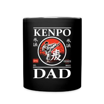 Kenpo Karate Dad Design mit Karateka und Kanji - Tasse einfarbig - Schwarz - Vorne