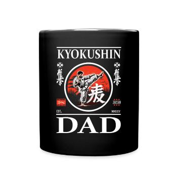 Kyokushin Karate Dad Design mit Karateka und Kanji - Tasse einfarbig - Schwarz - Vorne