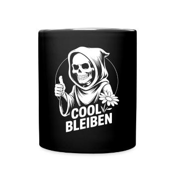 Grim Reaper lustig Motivation Cool bleiben - Tasse einfarbig - Schwarz - Vorne