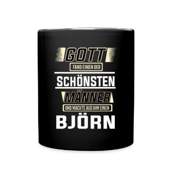 Bjorn the Most Beautiful Man Shaped by God Design - Full Colour Mug - black - Front