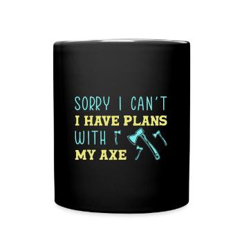 Axe throw axe throwing - Full Colour Mug - black - Front