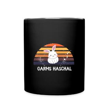 oarms Haschal - bayrischer Spruch - Tasse einfarbig - Schwarz - Vorne