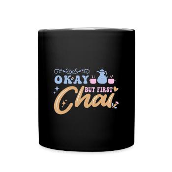 Chai Latte Tee trinken Teetrinker - Tasse einfarbig - Schwarz - Vorne