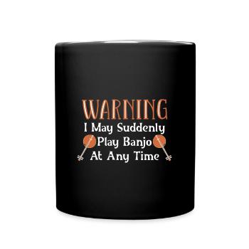 Banjo play banjo player music instrument - Full Colour Mug - black - Front