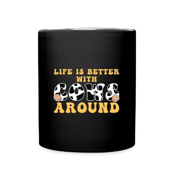 Cow Farmer Farm - Full Colour Mug - black - Front