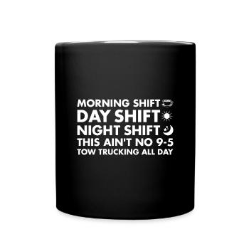Poste du matin Jour Quart de nuit Ce 9-5 - Mug uni - noir - Devant