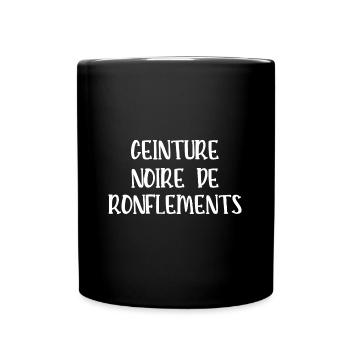 ceinture noire de ronflements - Mug uni - noir - Devant