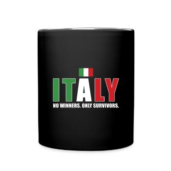 Italie Aucun vainqueur Seulement des survivants Italie Rugby - Mug uni - noir - Devant